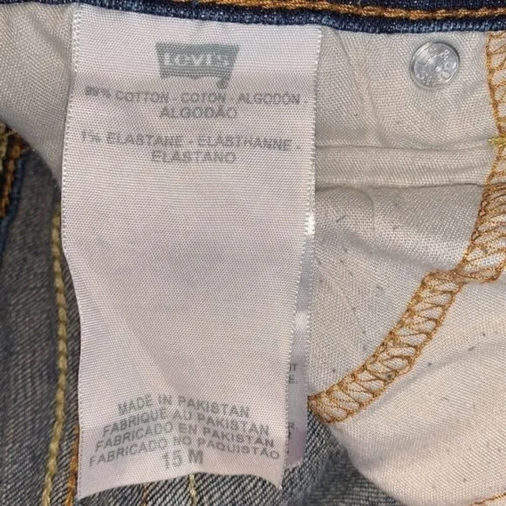 Levis 524 Too Superlow Womens Skinny Jeans Size 15M Dark Wash Denim Cotton Blend - Picture 4 of 13